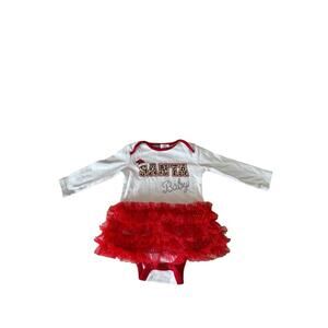 Childz Play Santa Baby Snap Bottom One Piece With‎ Tutu Size 6/9 Months